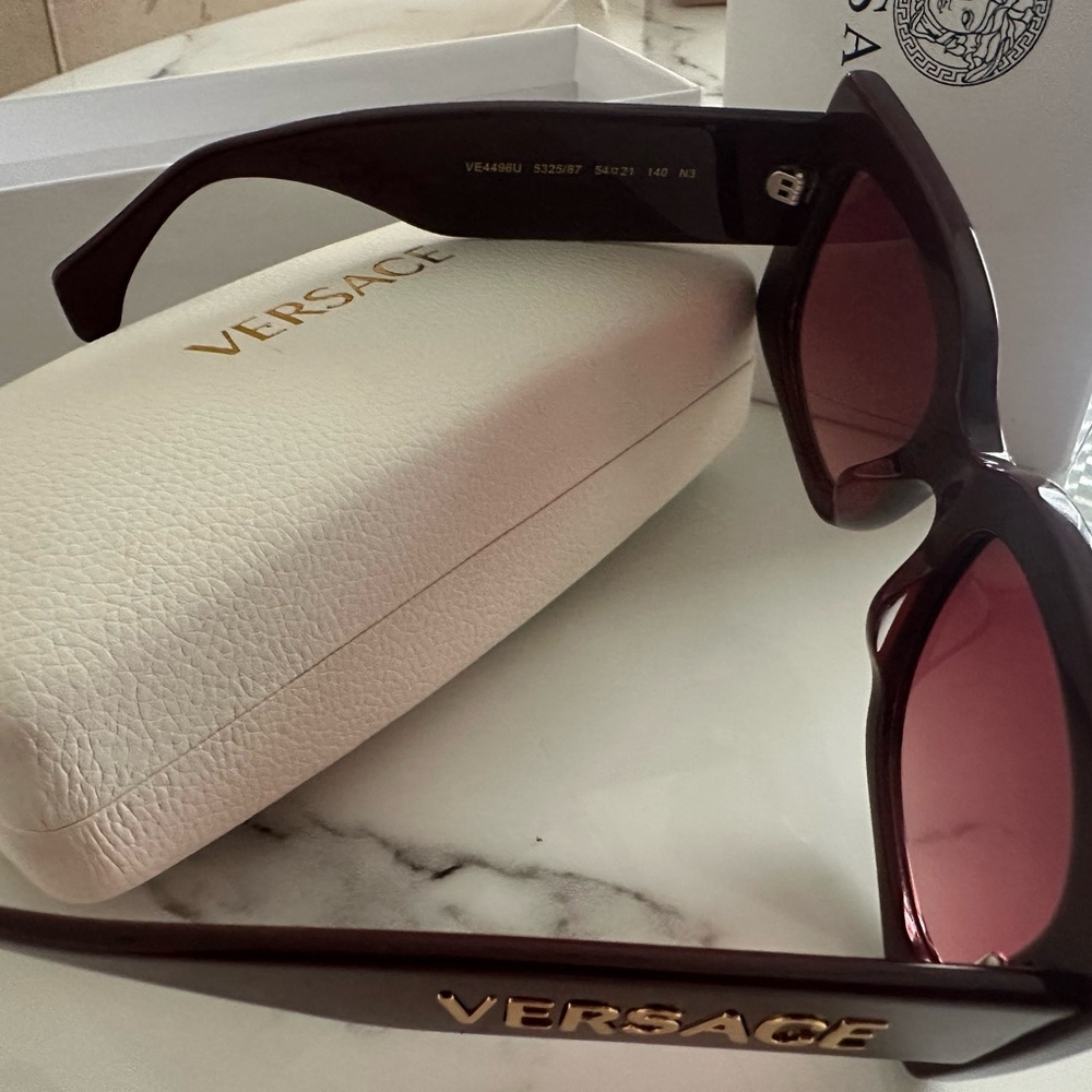 Versace Women's Burgundy Rectangular Sunglasses N… - image 4